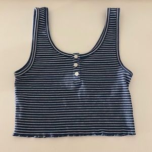 American Eagle Henley Crop Tank Top